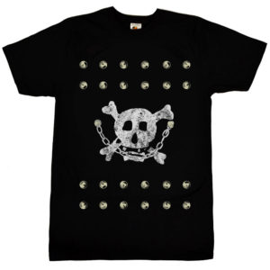 Let It Rock Skull and Studs T Shirt 1