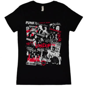 London Punk Collage Womens T Shirt