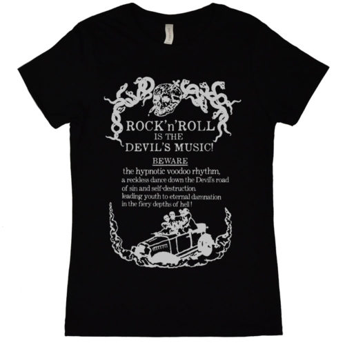 Rock And Roll Is The Devils Music Womens T Shirt