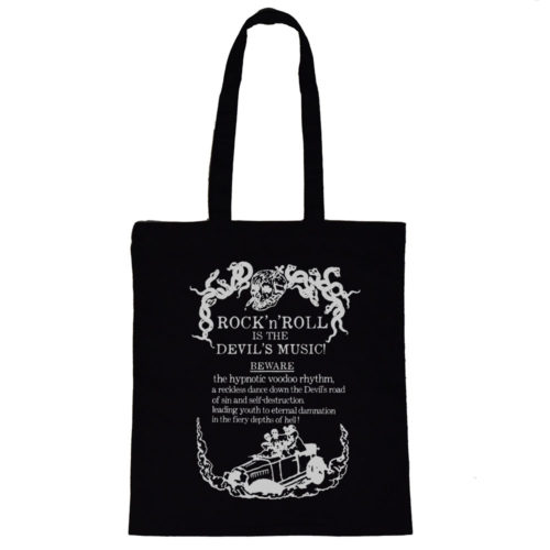 Rock And Roll Is The Devils Music Tote Bag 1