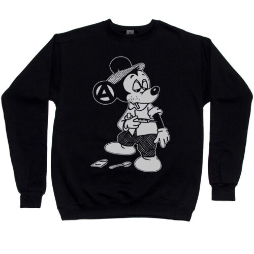 Mickey Shooting Up "Black and White" Men’s Sweatshirt
